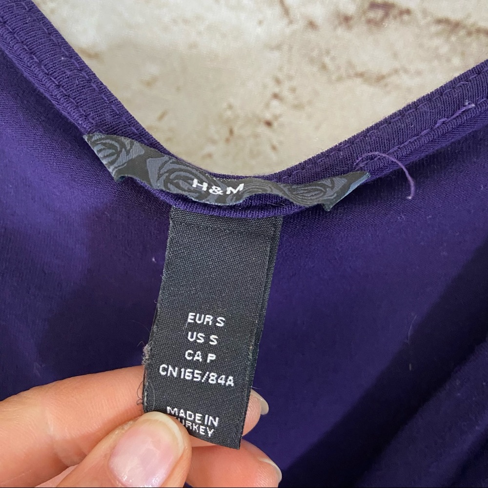 H&M purple cowl neck long sleeve shirt small - Picture 7 of 9